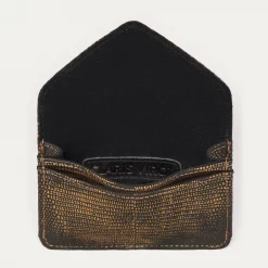 New Claris Virot Alex Wallet Old Gold Lizard