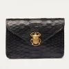 Hot Claris Virot Alex Wallet Black Python Golden Hardware