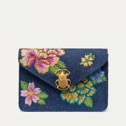 Clearance Claris Virot Alex Wallet Peonies Embroided Flowers