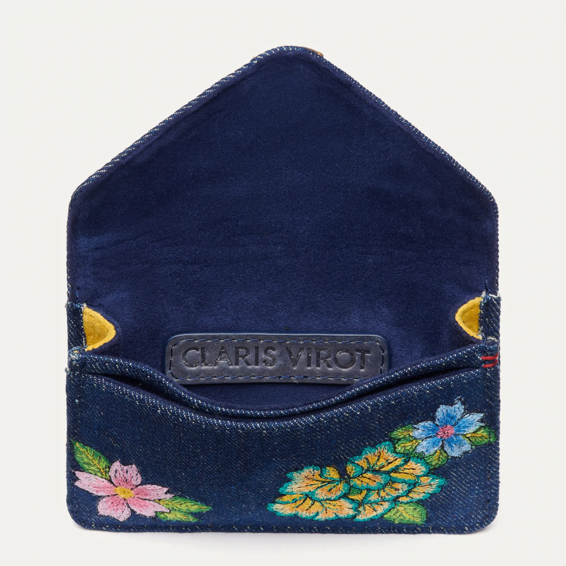 Clearance Claris Virot Alex Wallet Peonies Embroided Flowers