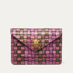 Best Sale Claris Virot Alex Wallet Sakura Pink Woven Leather