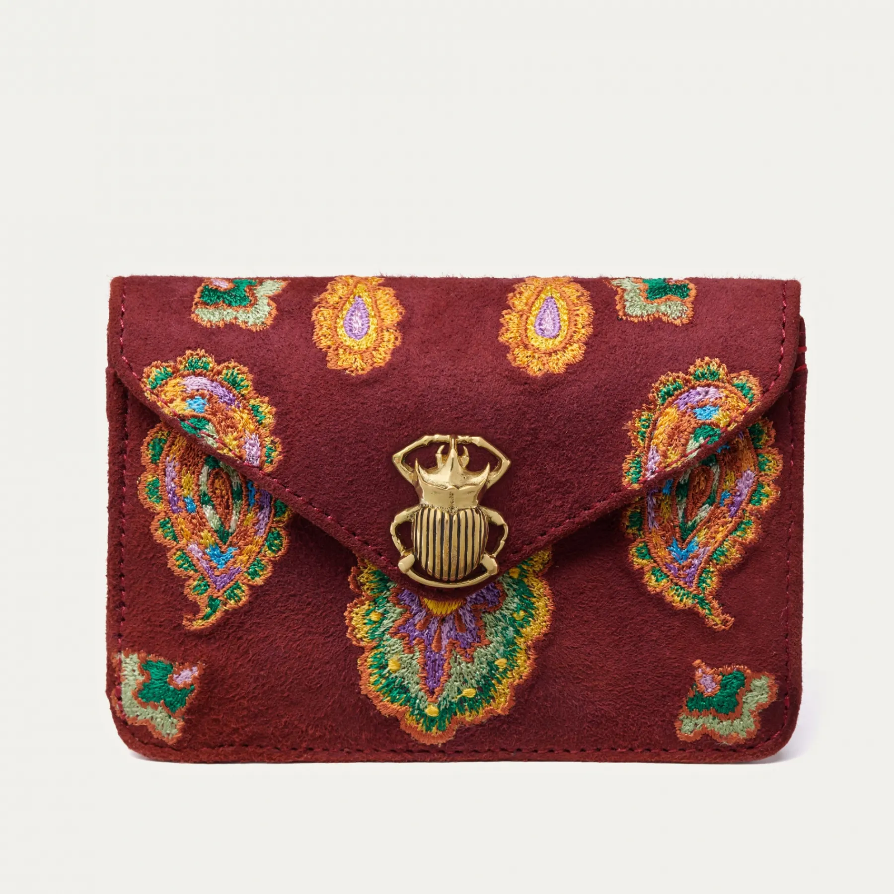 Best Claris Virot Alex Wallet Purple Cashmere Fabric