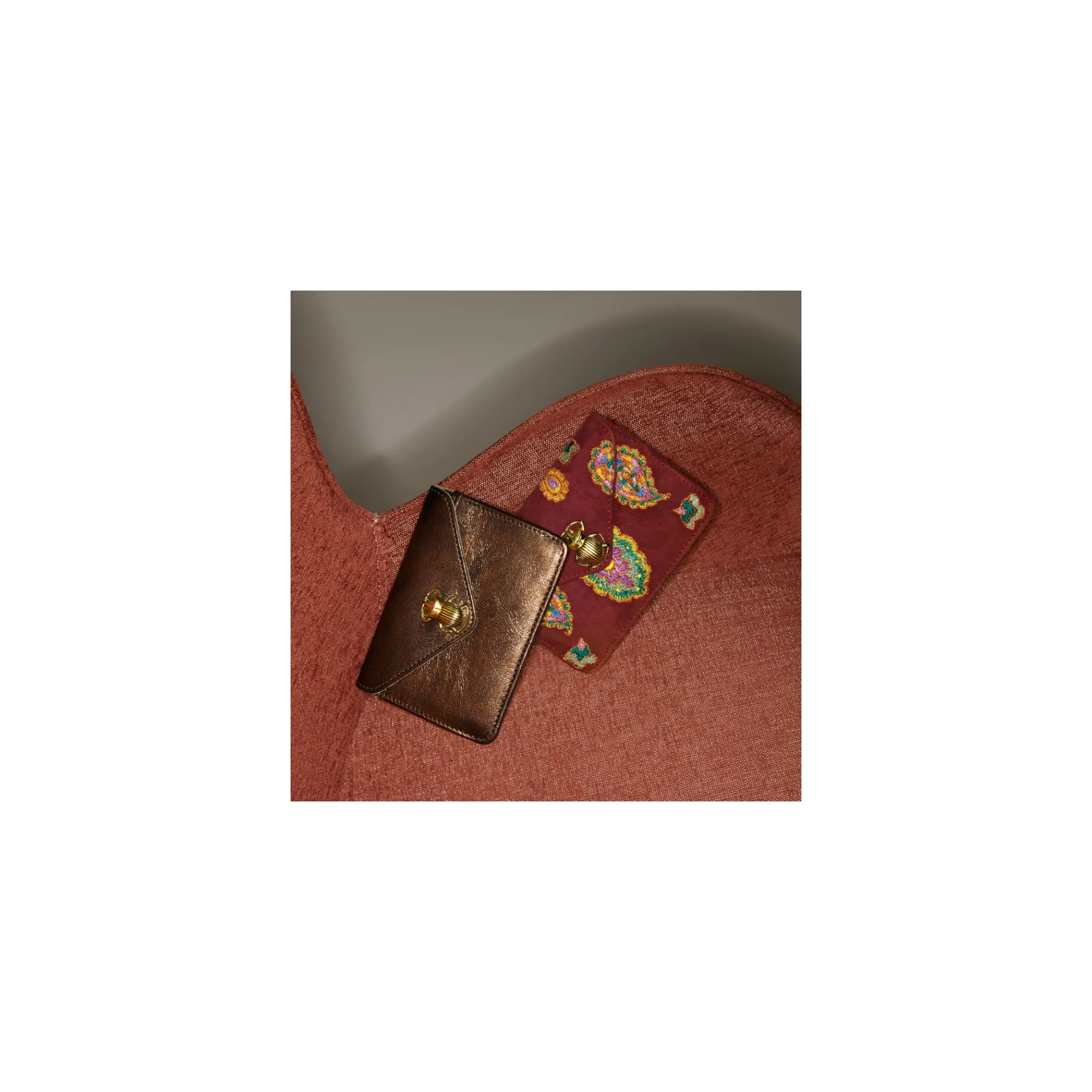 Best Claris Virot Alex Wallet Purple Cashmere Fabric