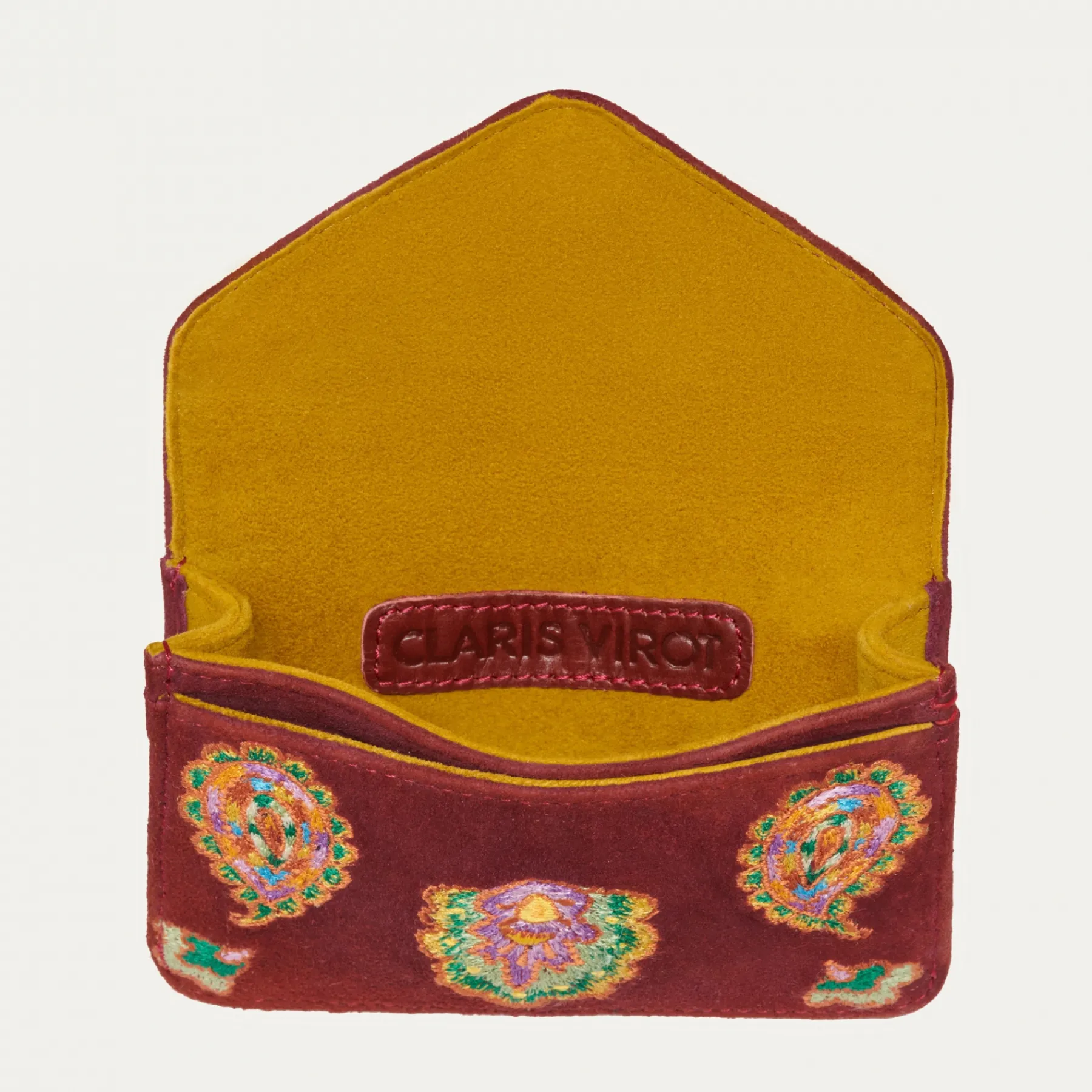 Best Claris Virot Alex Wallet Purple Cashmere Fabric