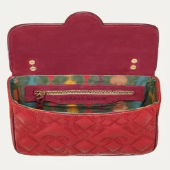 Online Claris Virot Ava Medium Bag Vermilion Leather And Suede