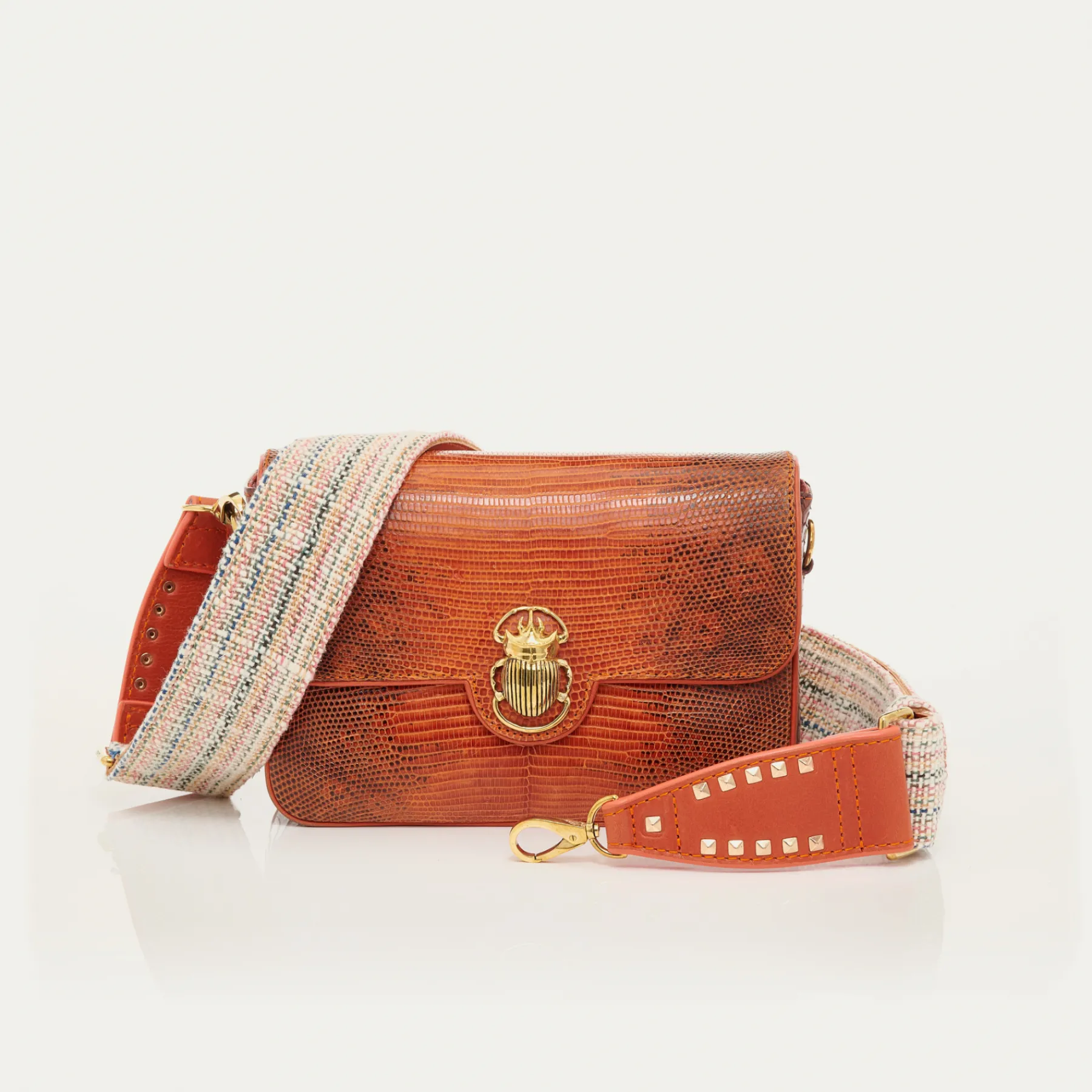 Best Sale Claris Virot Ava Medium Bag Caramel Kocha Lizard