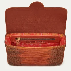 Best Sale Claris Virot Ava Medium Bag Caramel Kocha Lizard