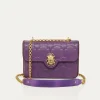 Store Claris Virot Ava Medium Bag Purple Leather Embroidered