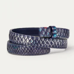 Best Claris Virot Baby Belt Ice Blue Metallic Python
