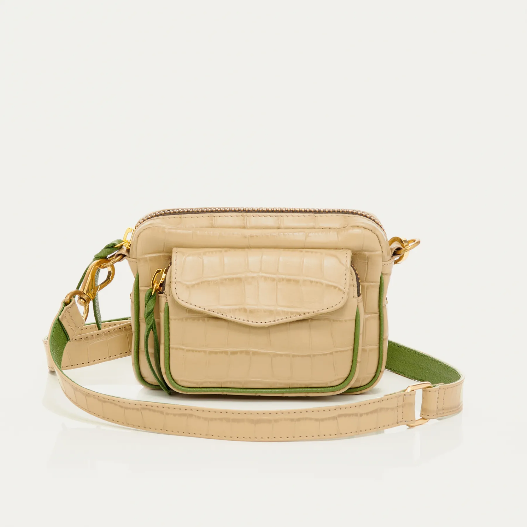 Best Claris Virot Baby Charly Bag Sesame Beige Embossed Croco