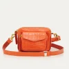 Hot Claris Virot Baby Charly Bag Orange Koi Embossed Croco Leather