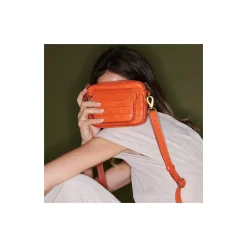 Hot Claris Virot Baby Charly Bag Orange Koi Embossed Croco Leather
