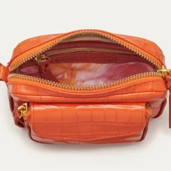 Hot Claris Virot Baby Charly Bag Orange Koi Embossed Croco Leather