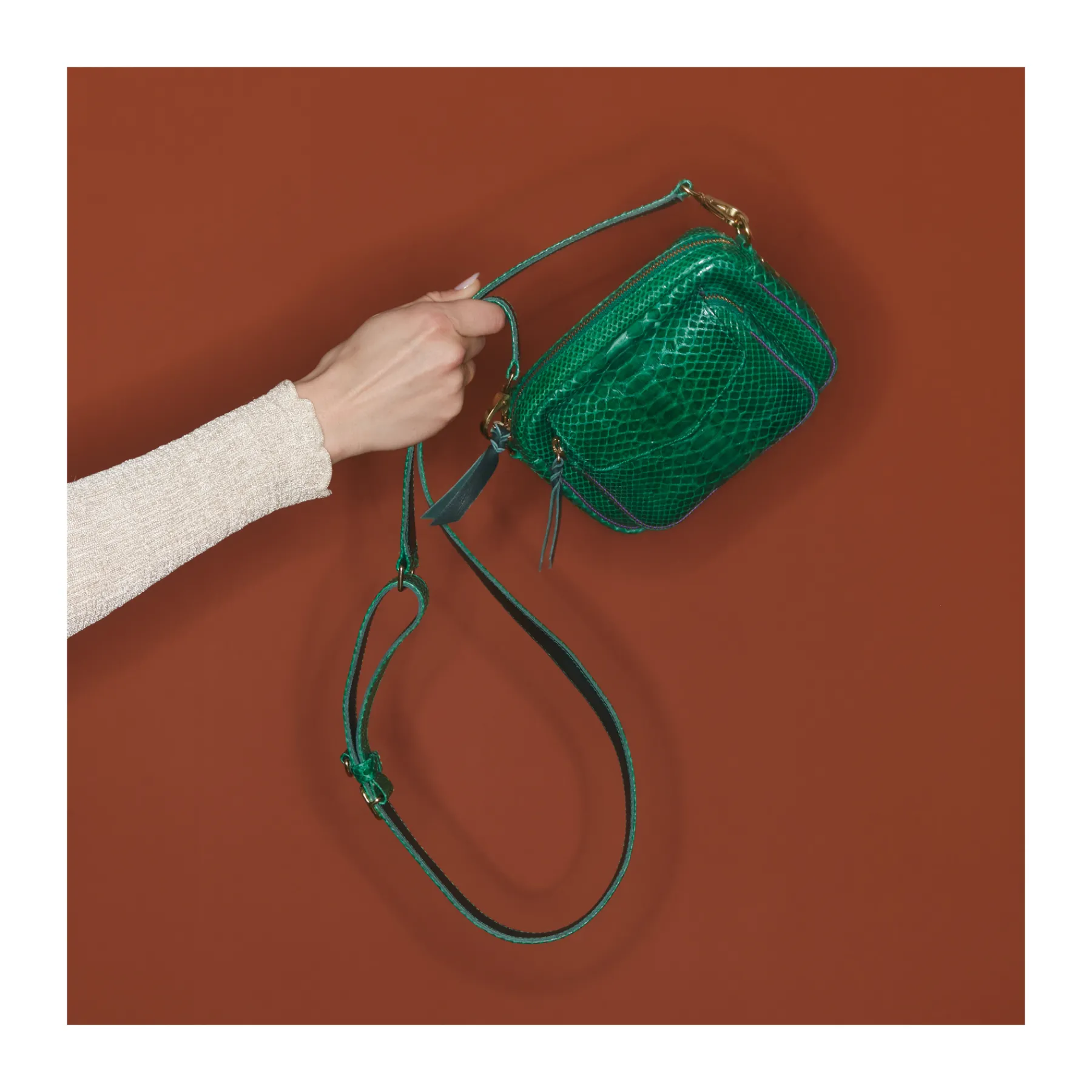 Sale Claris Virot Baby Charly Bag Grass Green Python