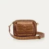 New Claris Virot Baby Charly Bag Metallic Bark Embossed Croco Leather