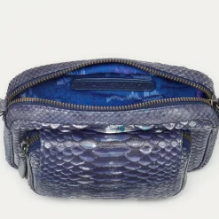 Shop Claris Virot Baby Charly Bag Ice Blue Metallic Python