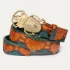 Shop Claris Virot Beetle Belt Green Orange Python