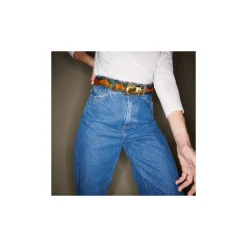 Shop Claris Virot Beetle Belt Green Orange Python