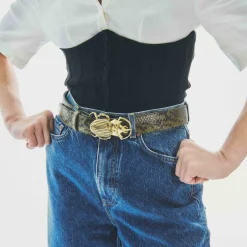 Cheap Claris Virot Beetle Belt Kaki Python