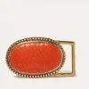 Cheap Claris Virot Belt Buckle Orange Python