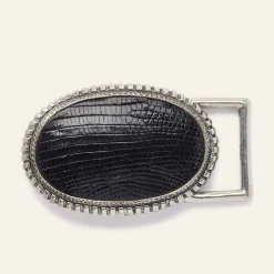 Hot Claris Virot Belt Buckle Black Lizard