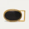 Cheap Claris Virot Belt Buckle Black Lizard Gold Buckle