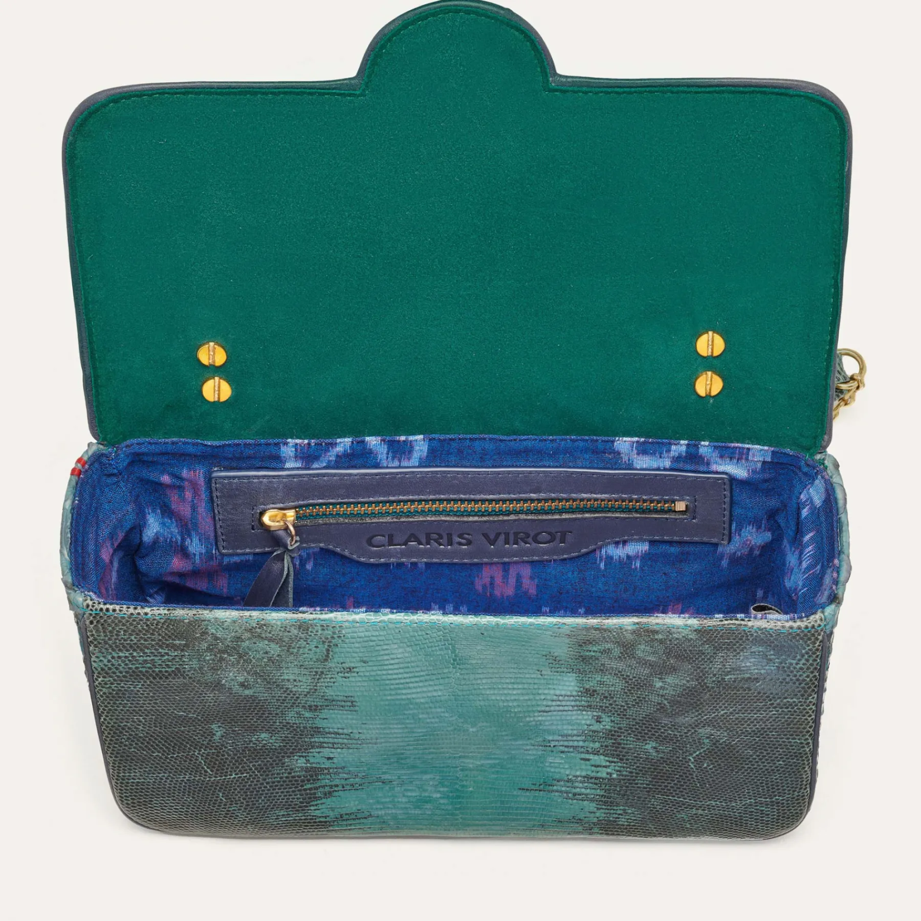 Online Claris Virot Big Ava Bag Lagoon Lizard