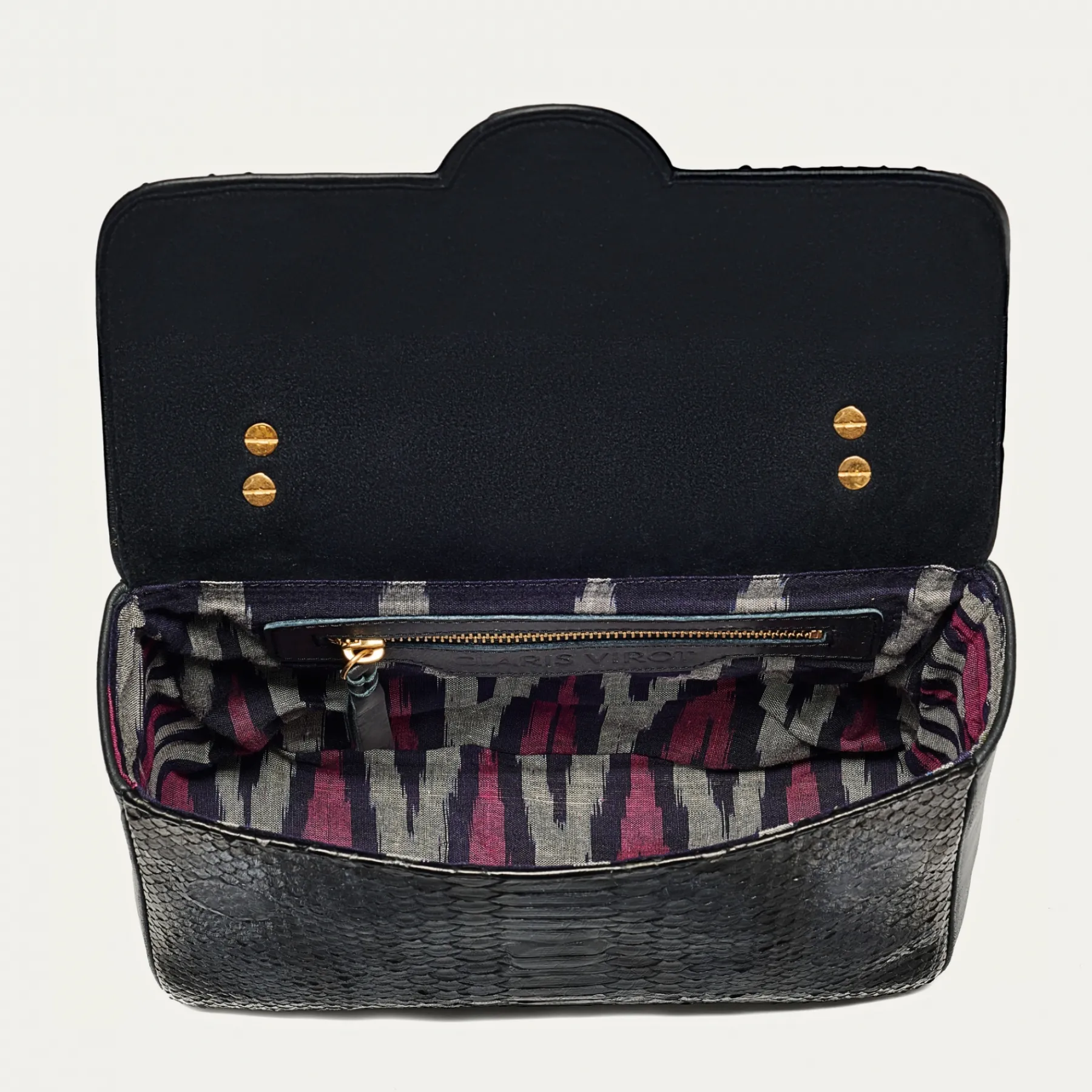 Outlet Claris Virot Big Ava Bag Black Python