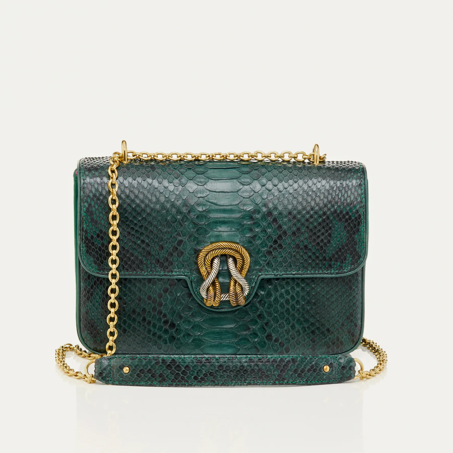 New Claris Virot Big Ava Bag Green Forest Python