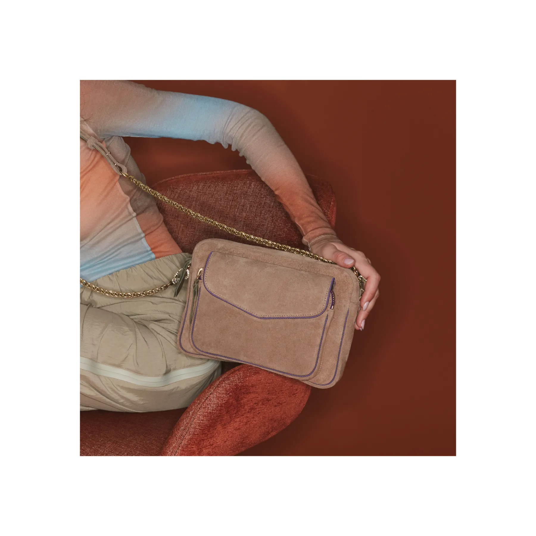 Discount Claris Virot Big Charly Bag Grege Thick Leather Suede