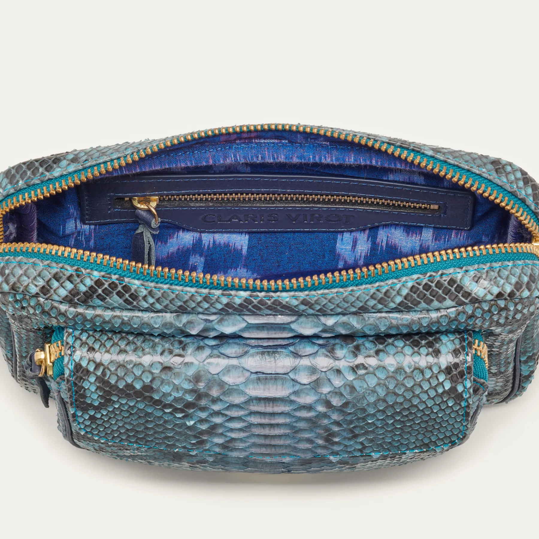 Store Claris Virot Big Charly Bag Blue Lagoon Python