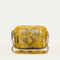 Fashion Claris Virot Big Charly Bag Yellow Imperial Samurai Python