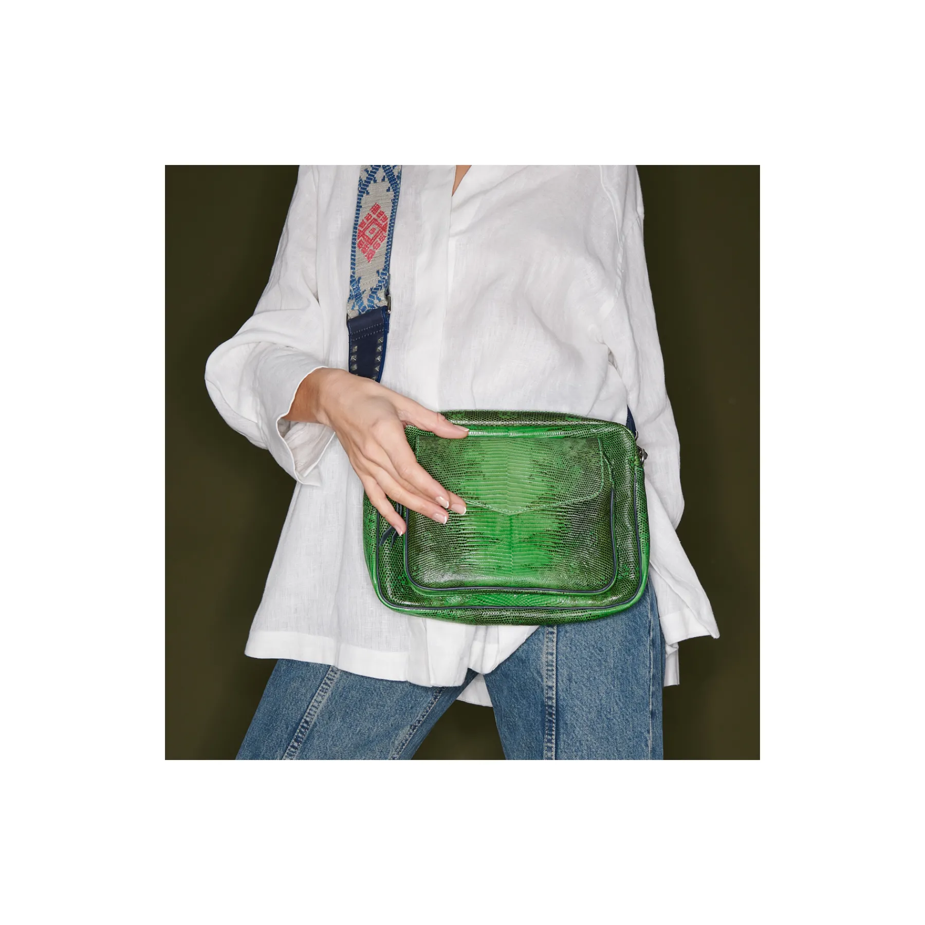 Cheap Claris Virot Big Charly Bag Green Yuzu Lizard