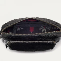 Shop Claris Virot Big Charly Bag Black Silver Hardware Python