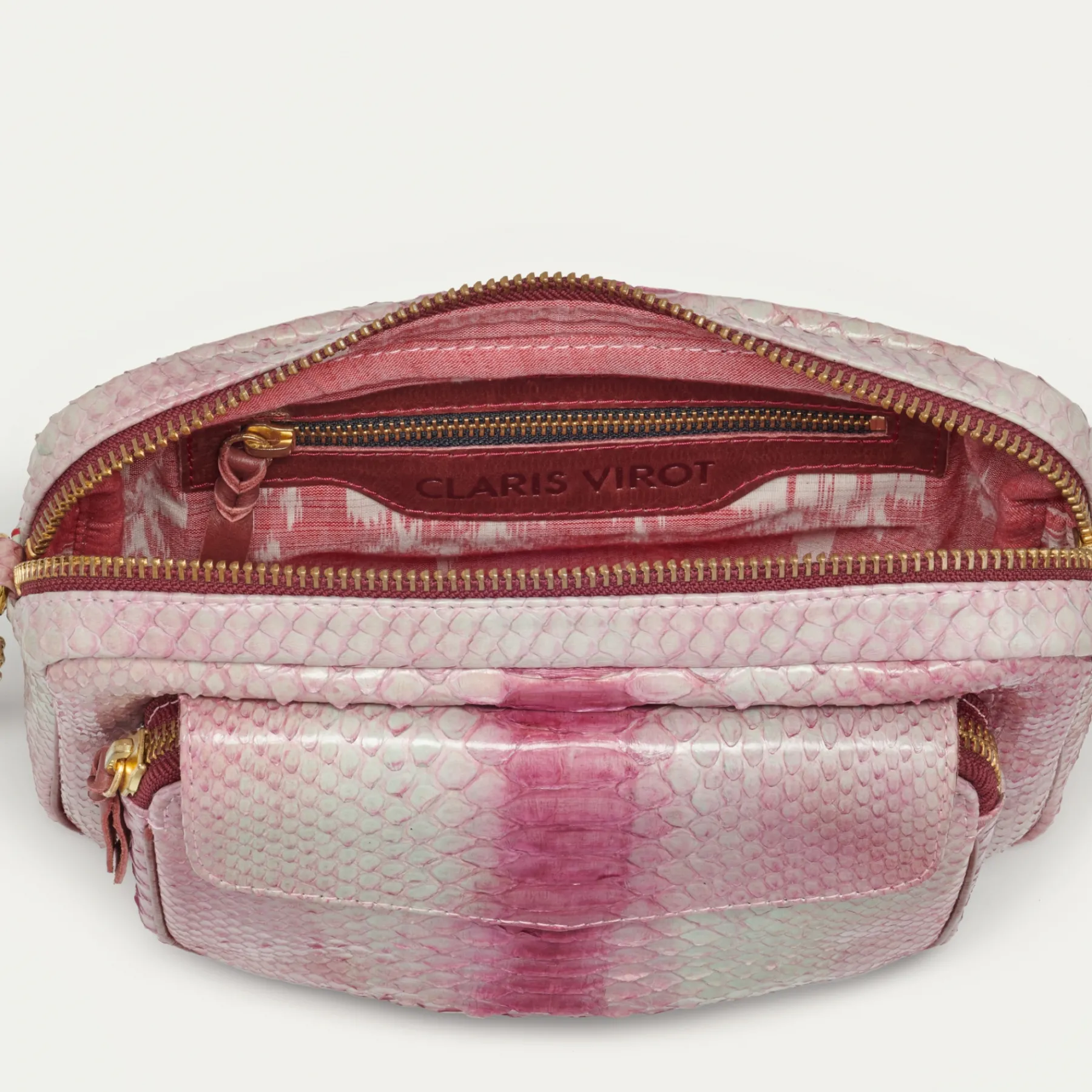 Best Sale Claris Virot Big Charly Bag Burgundy Python