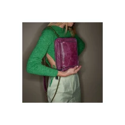 Fashion Claris Virot Big Charly Bag Purple Python