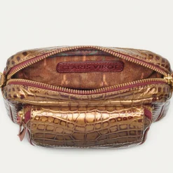 Hot Claris Virot Big Charly Bag Kaki Burgundy Mix Python