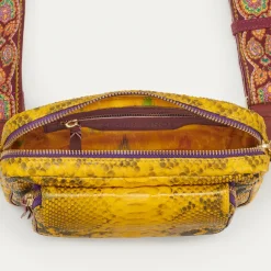 Cheap Claris Virot Big Charly Bag Saffron Python