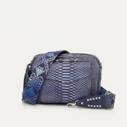 Sale Claris Virot Big Charly Bag Ice Blue Metallic Python