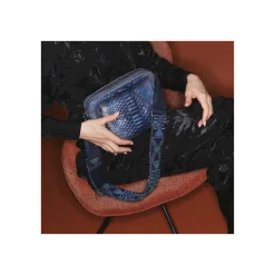 Sale Claris Virot Big Charly Bag Ice Blue Metallic Python