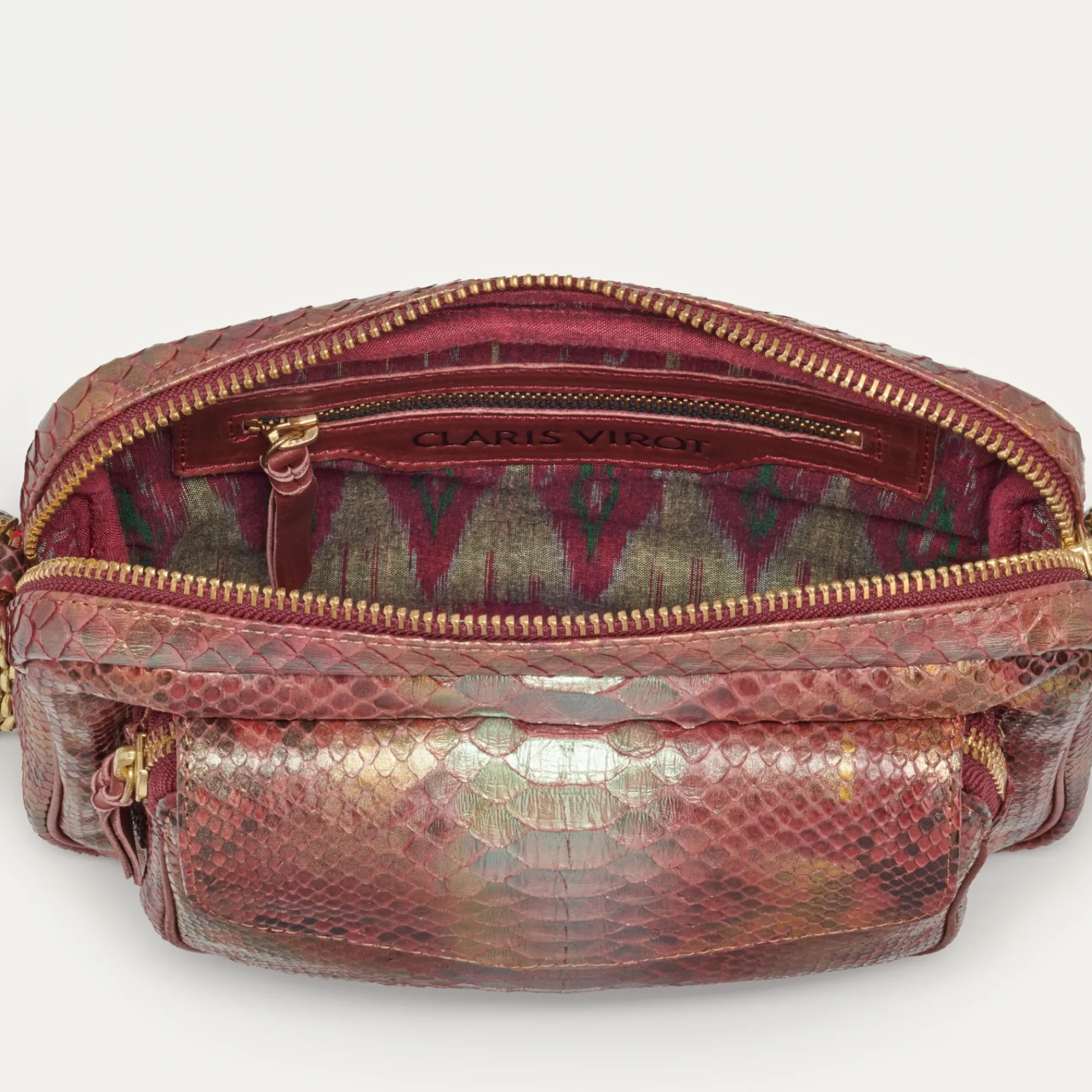 Fashion Claris Virot Big Charly Bag Copper Python
