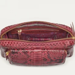 Sale Claris Virot Big Charly Bag Burgundy Python