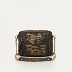 Store Claris Virot Big Charly Bag Old Gold Lizard