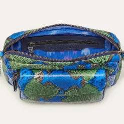 Sale Claris Virot Big Charly Bag Green Blue Water Lily Python