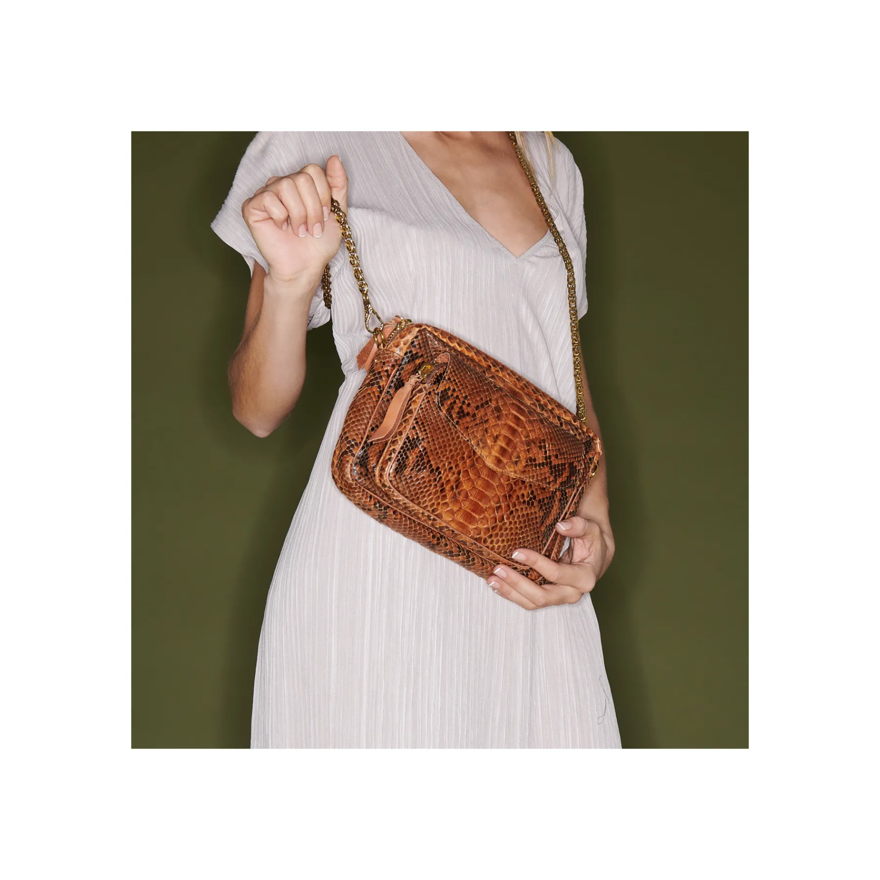 Cheap Claris Virot Big Charly Bag Moka Python