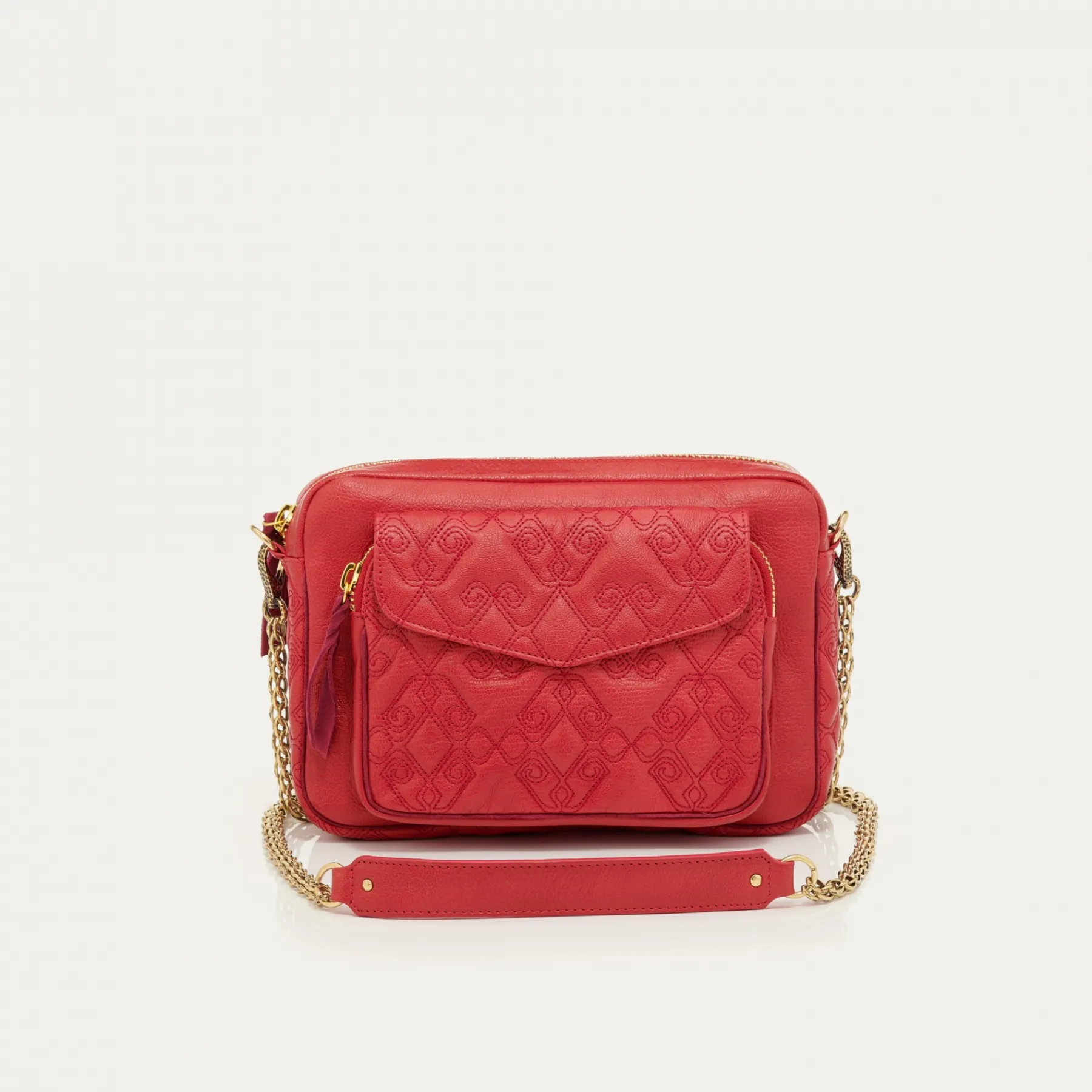 Cheap Claris Virot Big Charly Bag Vermilion Leather