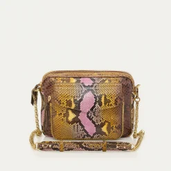 Fashion Claris Virot Big Charly Bag Stone Hand Painted Python