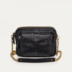 Online Claris Virot Big Charly Bag Black Golden Hardware Python