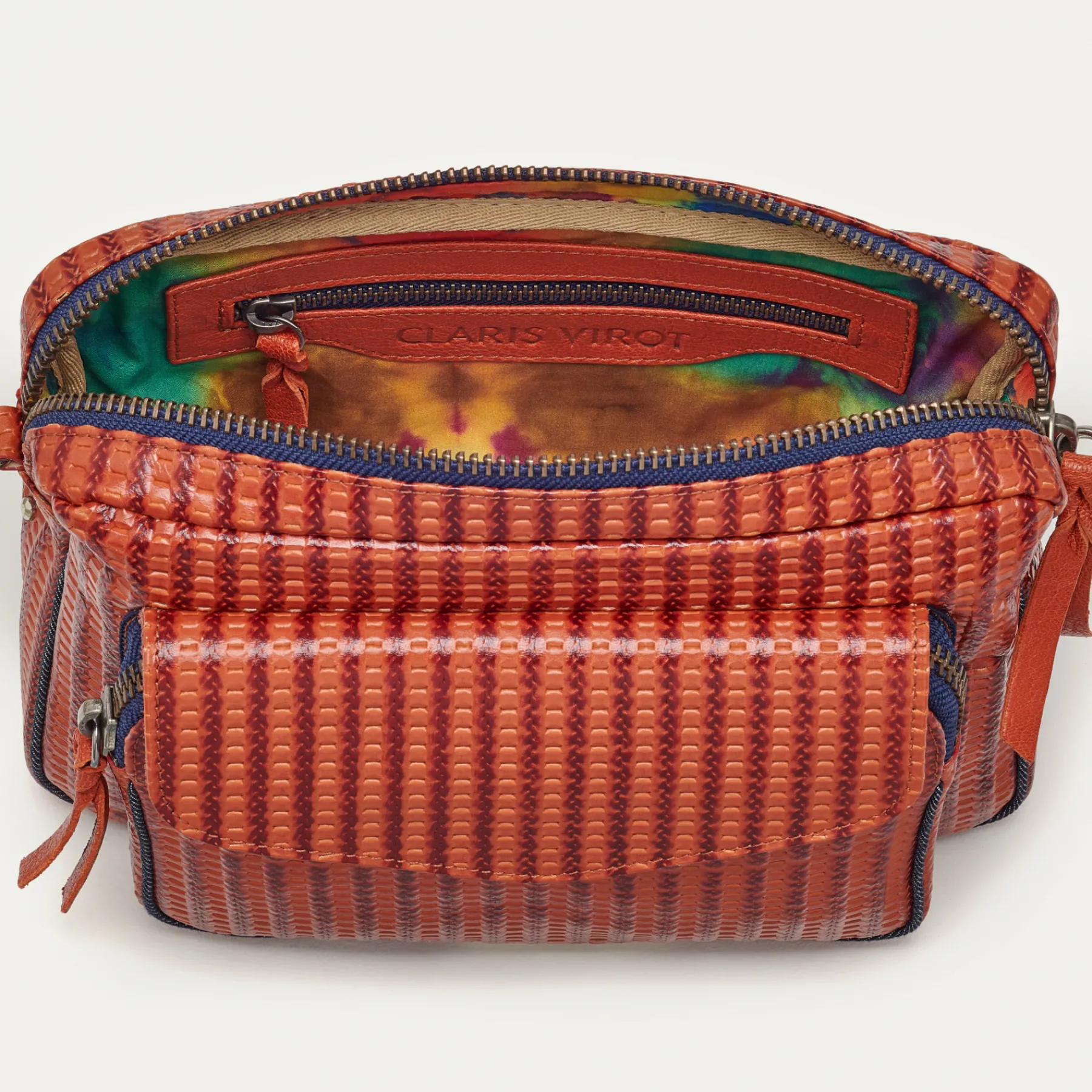 Best Sale Claris Virot Big Charly Bag Anko Brick Embossed Woven Leather