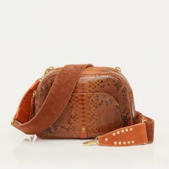 Clearance Claris Virot Big Clara Bag Moka Python